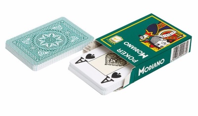 Карты для покера &quot;Modiano Poker&quot; 100% пластик, Италия, зеленая 