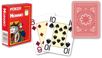 Карты для покера &quot;Modiano Poker&quot; 100% пластик, Италия, красная 