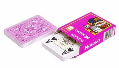 Карты для покера &quot;Modiano Poker&quot; 100% пластик, Италия, фиолетовая 